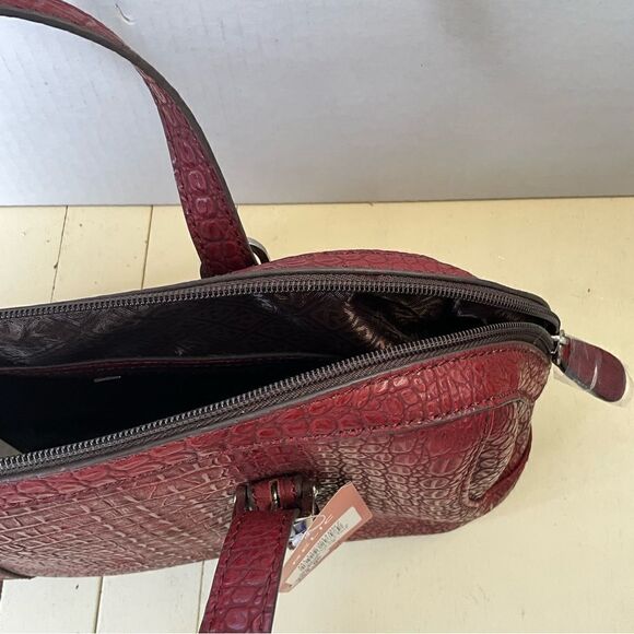 Rellic Croc Purse Burgundy Front and Back Straps With Buckles NWT - Picture 10 of 16
